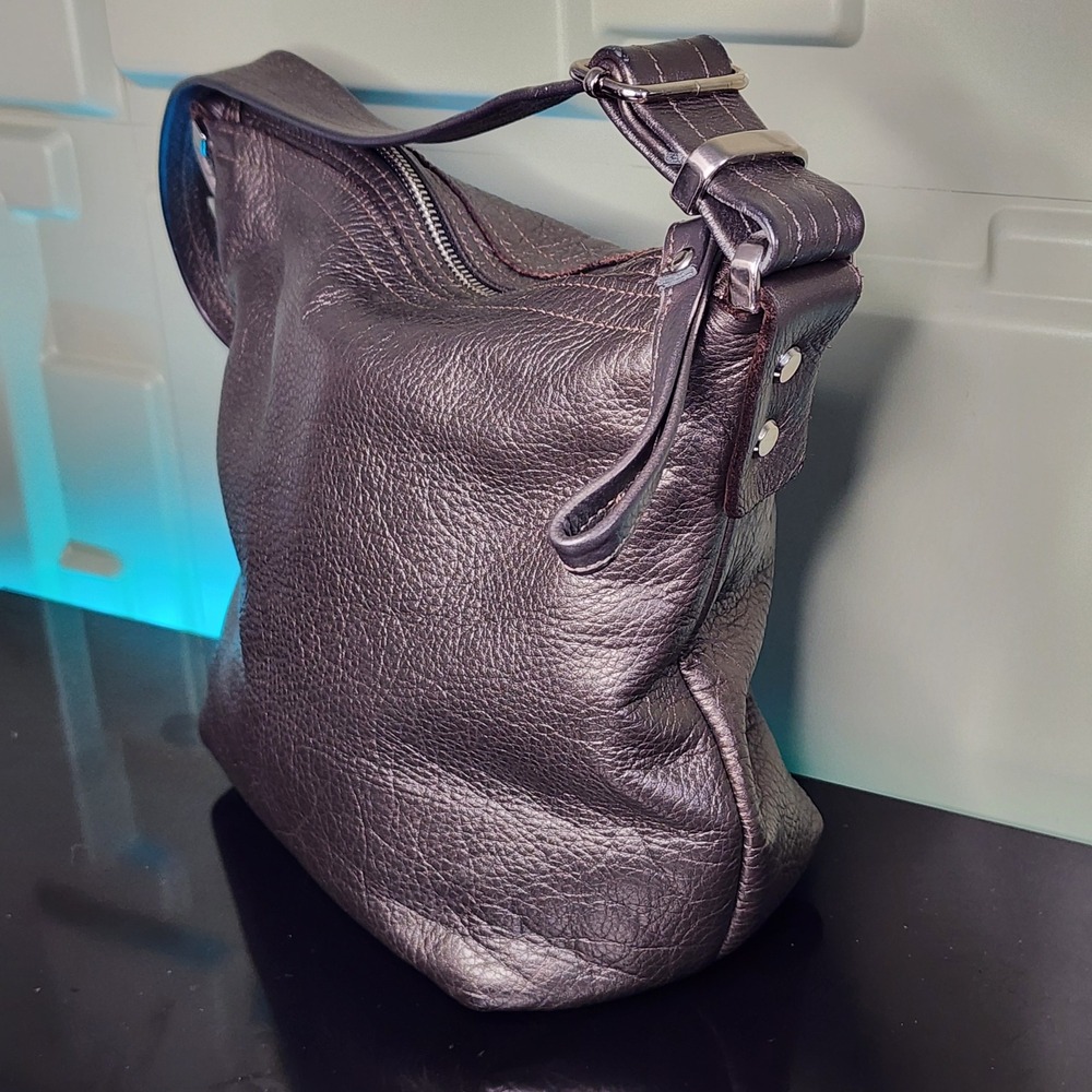 Rough & Tumble Hobo Bag Metallic Bronze Leather Made in Maine USA MSRP $428